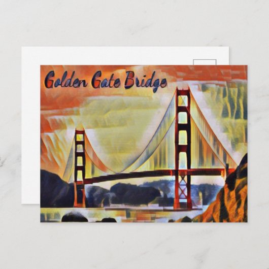 San Francisco Golden Gate Bridge Briefkaart (Voorkant / Achterkant)