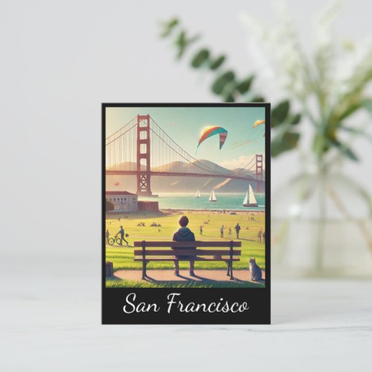 San Francisco Golden Gate Bridge Briefkaart (Staand voorkant)