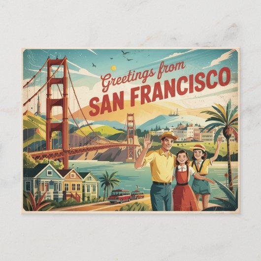 San Francisco Golden Gate Bridge Briefkaart (Voorkant)