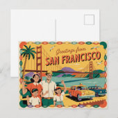 San Francisco Golden Gate Bridge Briefkaart (Voorkant / Achterkant)