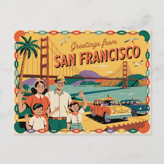 San Francisco Golden Gate Bridge Briefkaart (Voorkant)