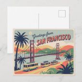 San Francisco Golden Gate Bridge Briefkaart (Voorkant / Achterkant)