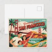 San Francisco Golden Gate Bridge Briefkaart (Voorkant / Achterkant)