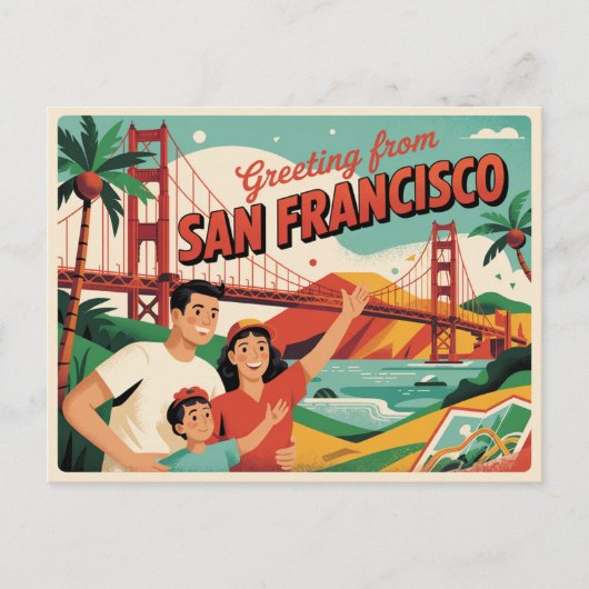 San Francisco Golden Gate Bridge Briefkaart (Voorkant)