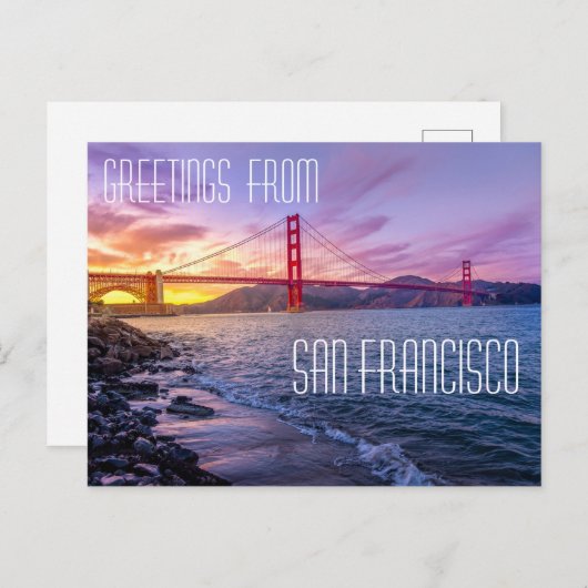 San Francisco Golden Gate Bridge Briefkaart (Voorkant / Achterkant)