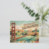 San Francisco Golden Gate Bridge Briefkaart (Staand voorkant)