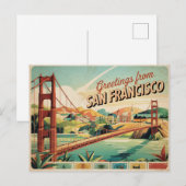 San Francisco Golden Gate Bridge Briefkaart (Voorkant / Achterkant)