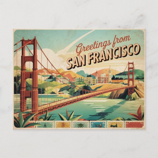 San Francisco Golden Gate Bridge Briefkaart (Voorkant)