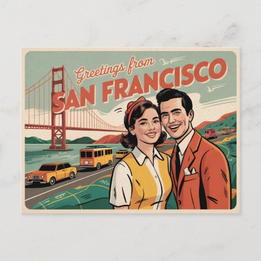 San Francisco Golden Gate Bridge Briefkaart (Voorkant)
