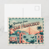 San Francisco Golden Gate Bridge Briefkaart (Voorkant / Achterkant)