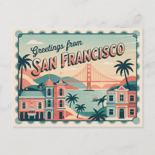 San Francisco Golden Gate Bridge Briefkaart (Voorkant)