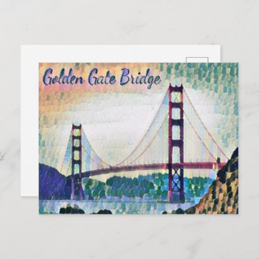 San Francisco Golden Gate Bridge Briefkaart (Voorkant / Achterkant)