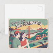 San Francisco Golden Gate Bridge Briefkaart (Voorkant / Achterkant)