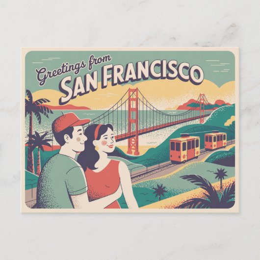 San Francisco Golden Gate Bridge Briefkaart (Voorkant)