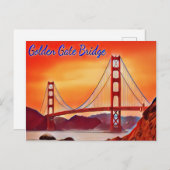 San Francisco Golden Gate Bridge Briefkaart (Voorkant / Achterkant)
