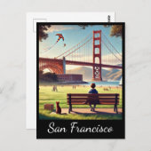 San Francisco Golden Gate Bridge Briefkaart (Voorkant / Achterkant)