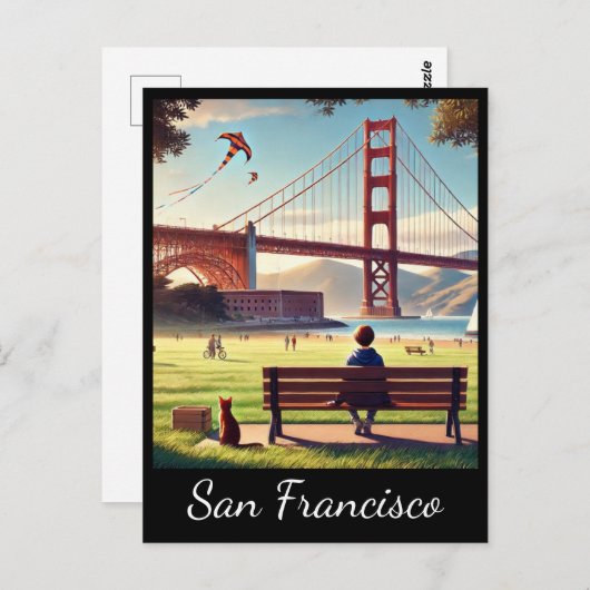 San Francisco Golden Gate Bridge Briefkaart (Voorkant / Achterkant)