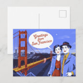 San Francisco Golden Gate Bridge Briefkaart (Voorkant / Achterkant)