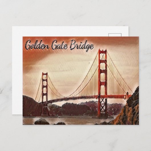San Francisco Golden Gate Bridge Briefkaart (Voorkant / Achterkant)