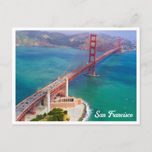 San Francisco Golden Gate Bridge Briefkaart (Voorkant)
