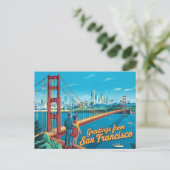 San Francisco Golden Gate Bridge Briefkaart (Staand voorkant)