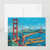 San Francisco Golden Gate Bridge Briefkaart (Voorkant / Achterkant)