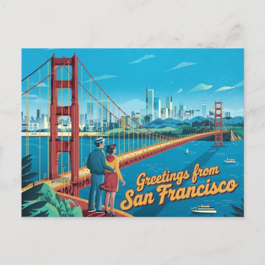 San Francisco Golden Gate Bridge Briefkaart (Voorkant)