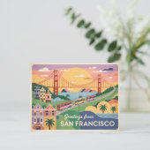 San Francisco Golden Gate Bridge Briefkaart (Staand voorkant)