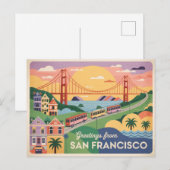 San Francisco Golden Gate Bridge Briefkaart (Voorkant / Achterkant)