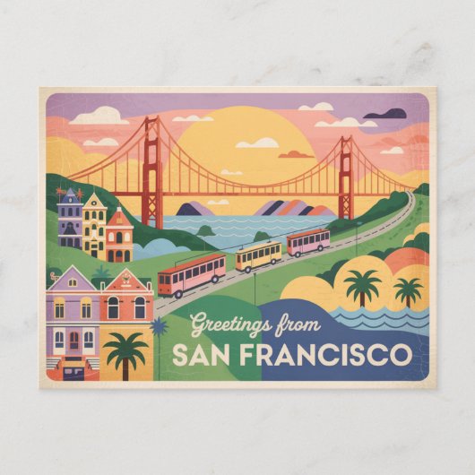 San Francisco Golden Gate Bridge Briefkaart (Voorkant)