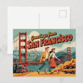San Francisco Golden Gate Bridge Briefkaart (Voorkant / Achterkant)