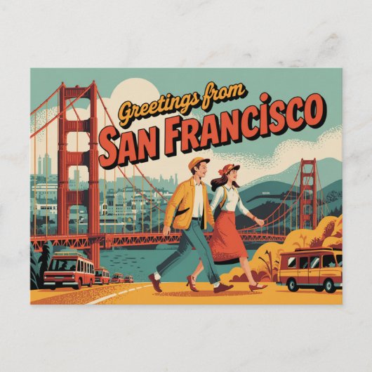 San Francisco Golden Gate Bridge Briefkaart (Voorkant)