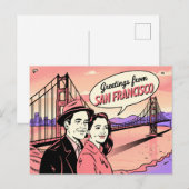 San Francisco Golden Gate Bridge Briefkaart (Voorkant / Achterkant)