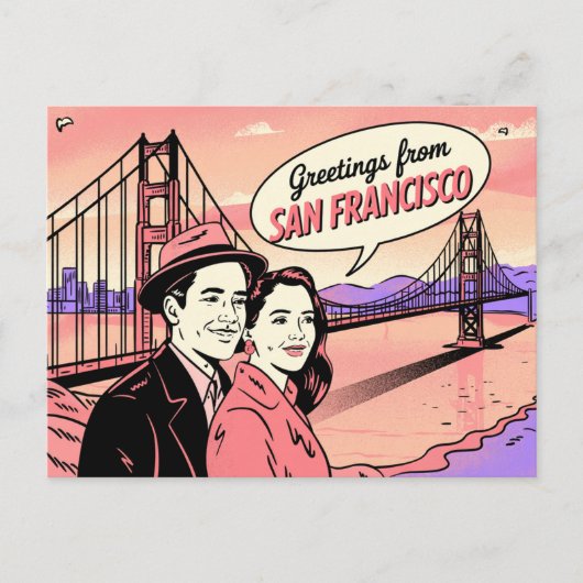 San Francisco Golden Gate Bridge Briefkaart (Voorkant)