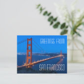 San Francisco Golden Gate Bridge Briefkaart (Staand voorkant)