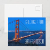 San Francisco Golden Gate Bridge Briefkaart (Voorkant / Achterkant)