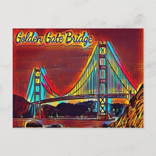 San Francisco Golden Gate Bridge Briefkaart (Voorkant)