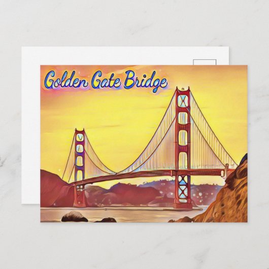 San Francisco Golden Gate Bridge Briefkaart (Voorkant / Achterkant)