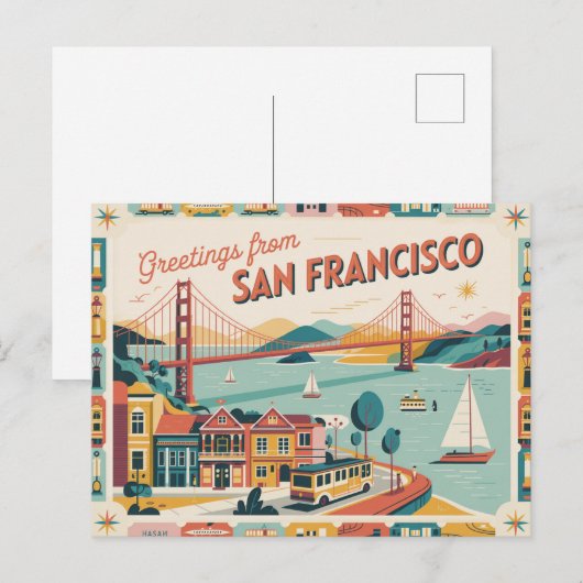 San Francisco Golden Gate Bridge Briefkaart (Voorkant / Achterkant)