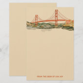 San Francisco Golden Gate Bridge Briefpapier (Voorkant / Achterkant)