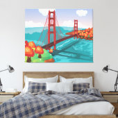 San Francisco Golden Gate Bridge Canvas Afdruk (Insitu (Slaapkamer))