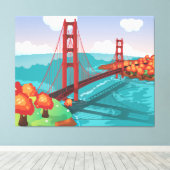 San Francisco Golden Gate Bridge Canvas Afdruk (Insitu (Houten vloer))