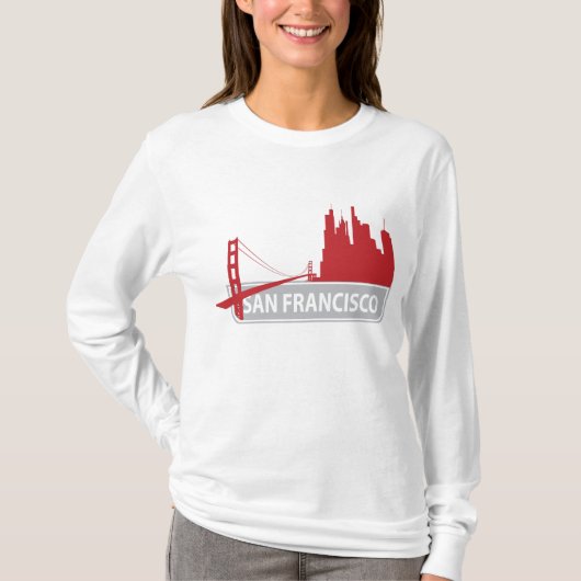 San Francisco Golden Gate Bridge Dames Tee Shirt (Voorkant)