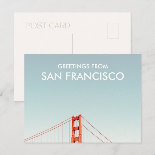 San Francisco Golden Gate Bridge Greetings From Briefkaart (Voorkant / Achterkant)