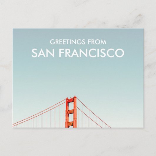 San Francisco Golden Gate Bridge Greetings From Briefkaart (Voorkant)