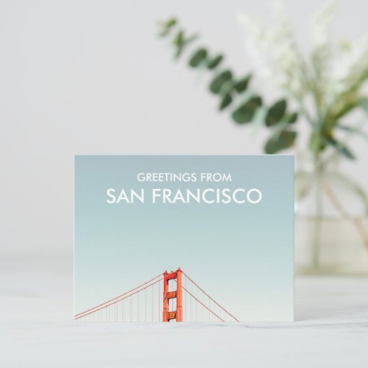 San Francisco Golden Gate Bridge Greetings From Briefkaart (Staand voorkant)
