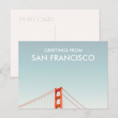 San Francisco Golden Gate Bridge Groeten vanuit Briefkaart (Voorkant / Achterkant)