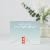 San Francisco Golden Gate Bridge Groeten vanuit Briefkaart (Staand voorkant)