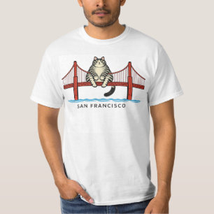 San Francisco Golden Gate Bridge Kat , Grappige Ka T-shirt