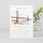 San Francisco Golden Gate Bridge Landscape Wedding Bedankkaart (Staand voorkant)